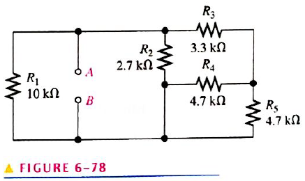 Chapter 6, Problem 11P, In Figure 6-78, determine the current through R2 for VAB=6V. 