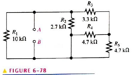 Chapter 6, Problem 12P, In Figure 6-78, determine the current through R4 for VAB=6V. 