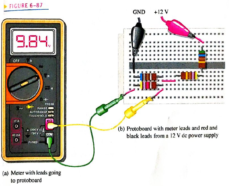 Chapter 6, Problem 35P, Is the voltmeter reading in Figure 6-87 correct? If not, what is the problem? FIGURE 6-87 a. Meter , example  1
