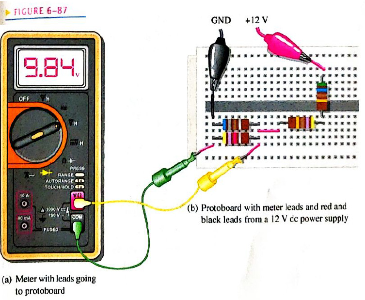 Chapter 6, Problem 35P, Is the voltmeter reading in Figure 6-87 correct? If not, what is the problem? FIGURE 6-87 a. Meter , example  2