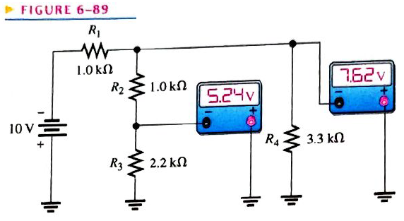 Chapter 6, Problem 37P, Check the meter readings in Figure 6-89 and locate any fault that may exist. FIGURE 6-89 