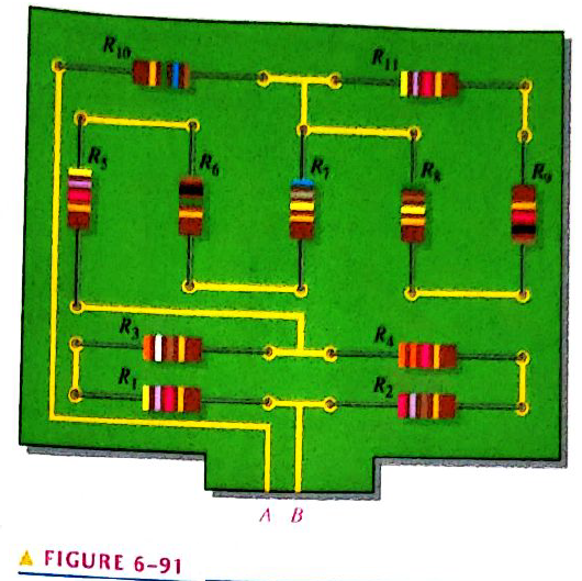 Chapter 6, Problem 41P, Draw the schematic of the PC board layout in Figure 6-91 showing resistor values and identify the 