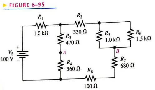 Chapter 6, Problem 46P, Determine the voltage, VAB. in Figure 6-95. FIGURE 6-95 