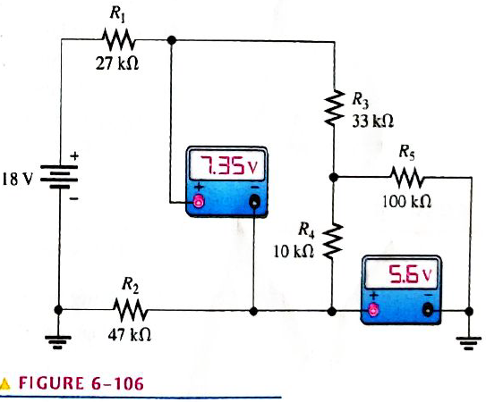 Chapter 6, Problem 60P, Are the voltmeter reading in Figure 6-106 correct? FIGURE 6-106 