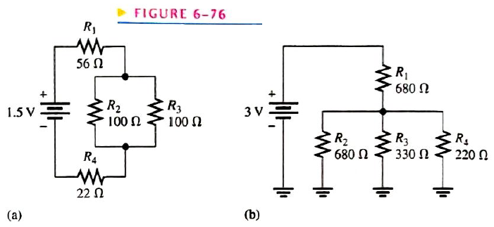 Chapter 6, Problem 7P, Determine the total resistance for each circuit in Figure 6-76. FIGURE 6-76 