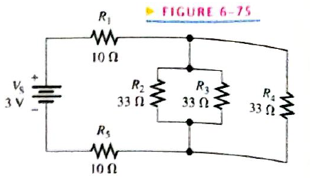 Chapter 6, Problem 8P, Determine the current through each resistor in Figure 6-75; then calculate each voltage drop. FIGURE 