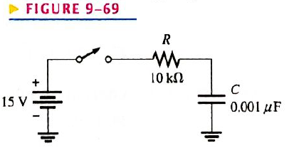 Chapter 9, Problem 27P, In the circuit of Figure 9-69, the capacitor initially is uncharged. Determine the capacitor voltage 