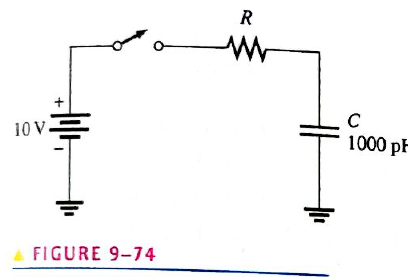 Chapter 9, Problem 44P, In Figure 9-74, the capacitor initially is uncharged. At t=10s after the switch is closed, the 