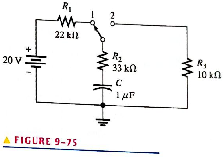 Chapter 9, Problem 45P, The capacitor in Figure 9-75 is uncharged when the switch is thrown into positon 1. The switch 