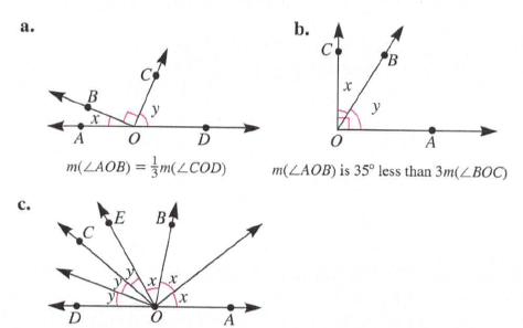 Chapter 11.1A, Problem 17A, In parts a and b of the following figures, relationships among marked angles are given below the 