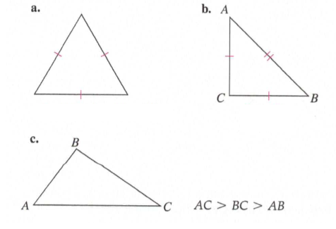 Chapter 11.2A, Problem 9A, Identify each of the following triangles as scalene, isosceles, or equilateral. There may be more 