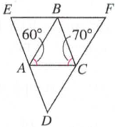 Chapter 11.3B, Problem 13A, The sides of DEF are parallel to the sides of BCA. If the measures of two angles of ABC are 60 and 