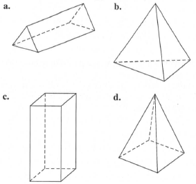 Chapter 11.4, Problem 2NAEP, Kyle makes a 3-dimensional shape using 3 rectangles and 2 triangles as the faces. Which of these 