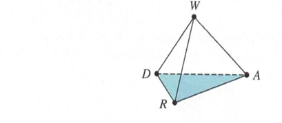 Chapter 11.4A, Problem 3A, Given the tetrahedron shown, name the following. a. Vertices b. Edges c. Faces d. Intersection of 