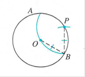 Chapter 12.1, Problem 10MC, In the following drawing a compass is used to draw circle O, A point P is marked on the circle. 