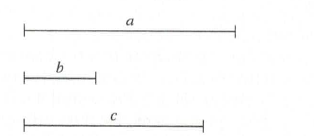Chapter 12.2, Problem 20MC, If possible, construct a triangle that has the three segments a,b and c shown here as its sides; if 
