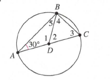 Chapter 12.2B, Problem 7A, ASSESSMENT Given circle O in the figure below, find each numbered angle measure. 