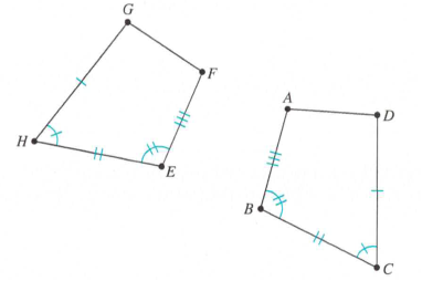 Chapter 12.3, Problem 18MC, Mathematical Connections The quadrilaterals shown have the similarly marked sides and angles 
