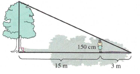 Chapter 12.4B, Problem 16A, To find the height of a tree, a group of Girl Scouts devised the following method. A girl walks 