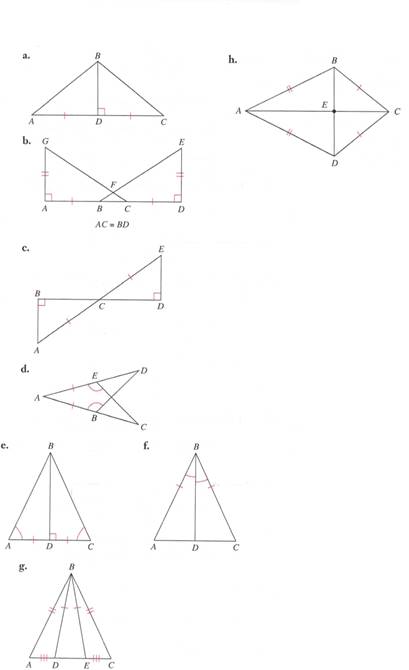 Chapter 12.CR, Problem 1CR, Each of the following figures contains at least one pair of congruent traingle. Identify them and 
