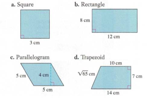 Chapter 14.2A, Problem 11A, Find the area of each of the following quadrilaterals 