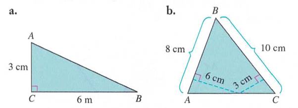 Chapter 13.2B, Problem 8A, Find the area of ABC in each of the following drawing. 