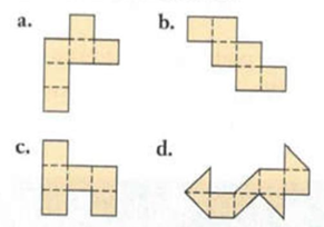 Chapter 14.4A, Problem 1A, Which of the following nets could be folded along the dotted segment to form a cube? 
