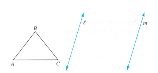Chapter 14.2A, Problem 5A, Assessment 14-2A a. Refer to the following figure and suppose lines l and m are parallel and ABC is 
