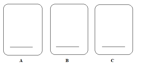 Chapter 4.1, Problem 1NAEP, Andy has three cards, A, B, and C. Each card has one number on it. One card has the number 4 on it. 
