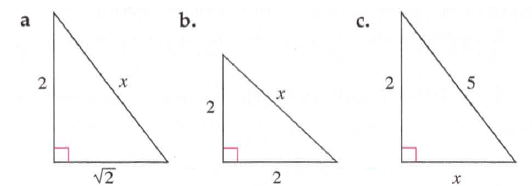 Chapter 7.5A, Problem 2A, Use the Pythagorean Theorem to find the value of x. 