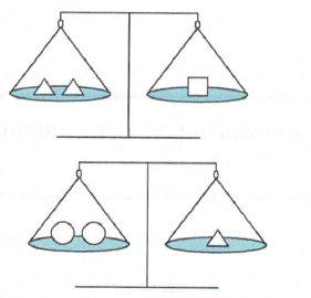 Chapter 8.3B, Problem 1A, Consider the following balances: a. Which shape weighs the most? Tell why. b. Which shape weighs the 