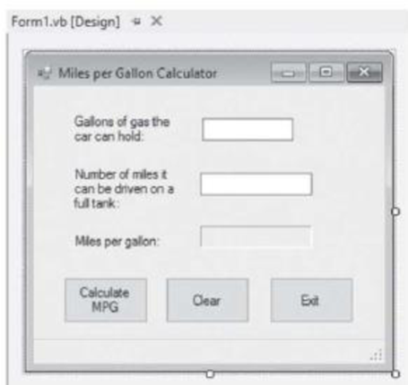Chapter 3, Problem 1PC, The Miles per Gallon Calculator Problem Create an application that calculates a cars gas mileage. , example  2