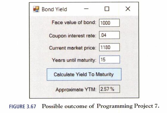 Chapter 3, Problem 7PP, Bond Yield One measure of a bond's performance is its Yield To Maturity (YTM). YTM values for 