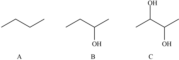 Chapter 22, Problem 3TC, Rank the following molecule in order of the increasing solubility in water. 