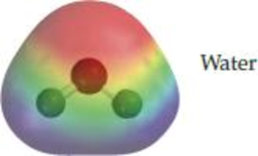 Chapter 4.4, Problem 4.6CP, An electrostatic potential map of water is shown below. Which atom, H or O, is positively polarized 