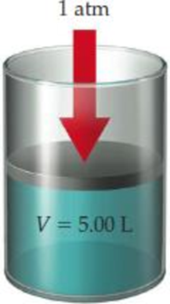 Chapter 8, Problem 8.32CP, A reaction is carried out in a cylinder fitted with a movable piston. The starting volume is V = 