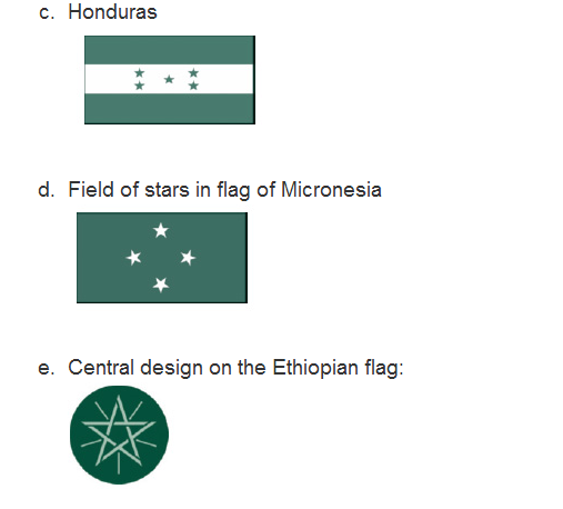 Chapter 4, Problem 4.18P, Determine the point groups for the following flags or parts of flags. You will need to look up , example  3