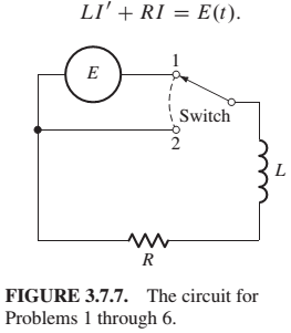 Chapter 3.7, Problem 4P, Problems 1 through 6 deal with the RL circuit of Fig. 3.7.7, a series circuit containing an inductor 