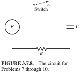 Chapter 3.7, Problem 7P, Problems 7 through 10 deal with the RC circuit in Fig. 3.7.8, containing a resistor (R ohms), a 