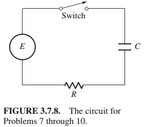 Chapter 3.7, Problem 8P, Problems 7 through 10 deal with the RC circuit in Fig. 3.7.8, containing a resistor (R ohms), a 