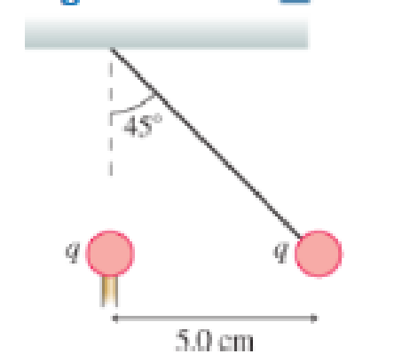Chapter 20, Problem 62GP, A 0.020 g plastic bead hangs from a lightweight thread. Another bead is fixed in position beneath 