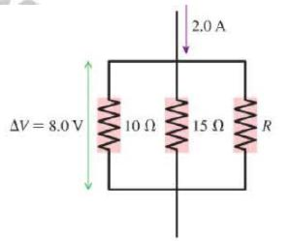 Chapter 23, Problem 34MCQ, What is the value of resistor R in Figure Q23.34? A. 4.0  B. 12  C. 36  D. 72  e. 96  Figure Q23.34 