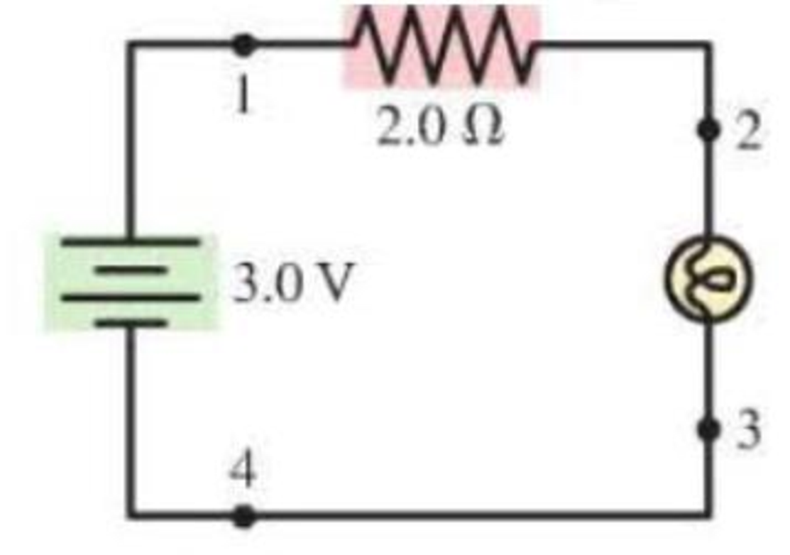 Chapter 23, Problem 5P, The lightbulb in the circuit diagram of Figure P23.5 has a resistance of 1.0 . Consider the 