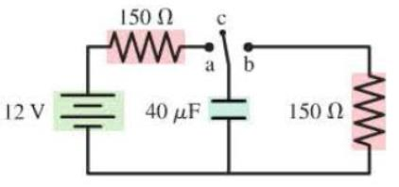 Chapter 23, Problem 72GP, The capacitor in Figure P23.72 is initially uncharged and the switch, in position c, is not 