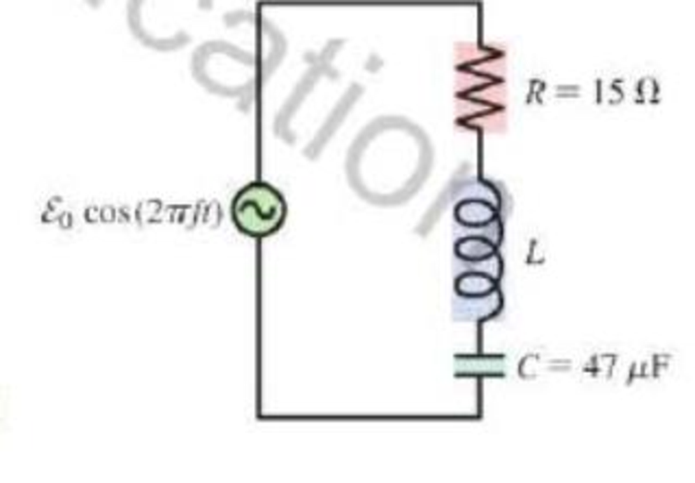 Chapter 26, Problem 28MCQ, The circuit shown in Figure Q26.28 has a resonance frequency of 15 kHz. What is the value of L? A. 