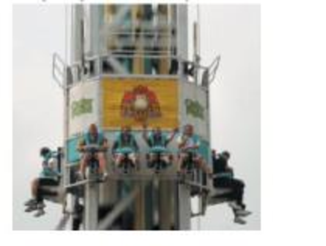 Chapter 5, Problem 20P, Riders on the Power Tower are launched skyward with an acceleration of 4g, after which they 