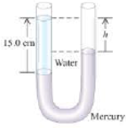 Chapter 13, Problem 57GP, A U-shaped tube open to the air at both ends contains some mercury. A quantity of water is carefully 