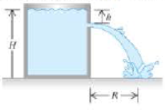 Chapter 13, Problem 66GP, Water stands at a depth H in a large, open tank whose side walls are vertical (Figure 13.44). A hole 