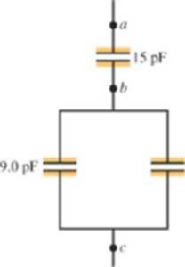 Chapter 18, Problem 39P, For the system of capacitors shown in Figure 18.38, find the equivalent capacitance (a) between b 