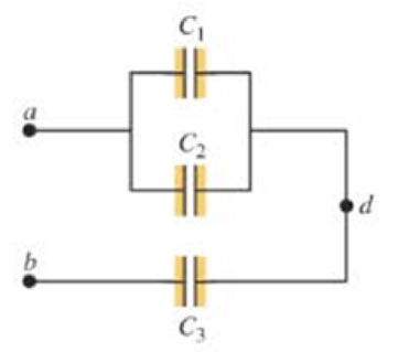 Chapter 18, Problem 41P, In Figure 18.39, C1 = 6.00 f, C2 = 3.00 F. and C3 = 5.00 F. The capacitor network is connected to an 